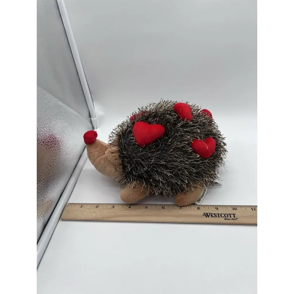 Pier 1 One Imports Hedgehog Lovey Plush Valentines Day 2017 Hearts 9” Sewn Eyes